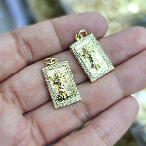 CZ8789 18K oro CZ Pave Santa Iglesia colgante <span class=keywords><strong>San</strong></span> <span class=keywords><strong>Benito</strong></span> <span class=keywords><strong>Abad</strong></span> CZ Jesús y Guadalupe Saint Charm colgantes - Product Image 4