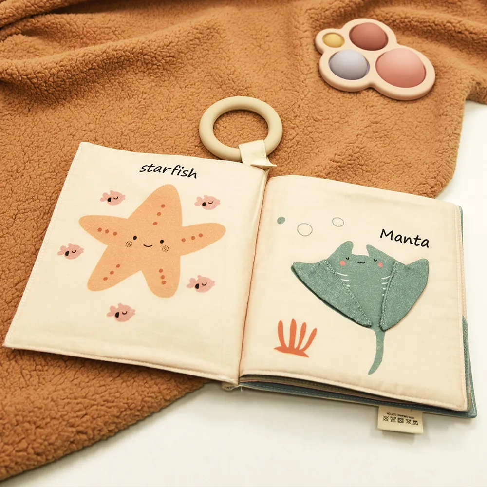 Livre en tissu de coton doux apprentissage précoce livre en tissu éducatif pour bébé pour jouer