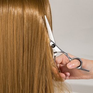 Tijeras para el cabello 4CR de acero inoxidable, tijeras de entresacar con mango largo para el corte de flequillo y peinado de mascotas en casa - Product Image 2