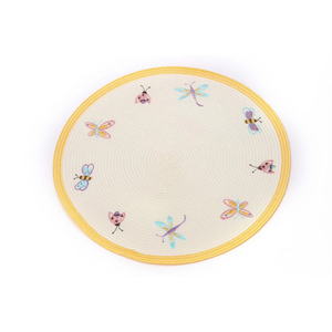 Round Woven PP Plastic <b>Placemat</b> With Embroidery Classic Eco-Friendly <b>for</b> Home Kitchen <b>Table</b> Decoration EM14 Eco-Friendly Made Fr - Product Image 2