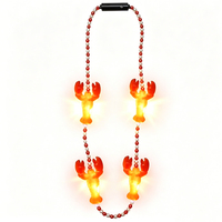 Collar de Pinzas de Langosta LED Rojas Intermitentes Zhizunlin, Cuentas Luminosas para Mardi Gras, Artículos de Fiesta, Regalo de Navidad