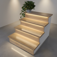 Marches d'escalier REGAL SPC WPC droites, antidérapantes, étanches, à clipser, avec support en caoutchouc, certifiées CE pour villa intérieure