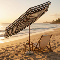 Parasol d'extérieur personnalisé en aluminium léger inclinable avec base en marbre pour parc, plage, terrasse et restaurant - Résistant au vent