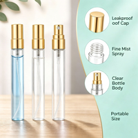 Flacon d'échantillon de parfum portable vide en gros, 2ml-10ml, flacon pulvérisateur en verre transparent avec pulvérisateur en aluminium électroplaqué, approvisionnement direct usine