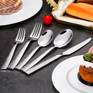 Nhà Hàng đám cưới dao kéo độc đáo búa xử lý Bạc muỗng thép không gỉ và Ngã Ba Bạc <span class=keywords><strong>Flatware</strong></span> Set - Product Image 6