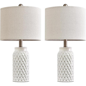 Led Retro Đèn bàn Mỹ gốm E27 sáng tạo màu trắng bóng râm cho phòng ngủ phòng khách sạn Văn phòng đọc sách phòng cơ thể thủy tinh - Product Image 6