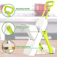 Mandoline 5-en-1 réglable pour légumes, coupe-fruits, râpe à carottes manuelle, ustensile de cuisine sûr pour hacher les oignons