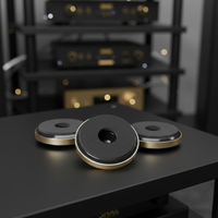 Pieds d'équipement en ABS avec garniture or et argent - Pointes pour enceintes audio et amortisseurs de cabinet, base antidérapante