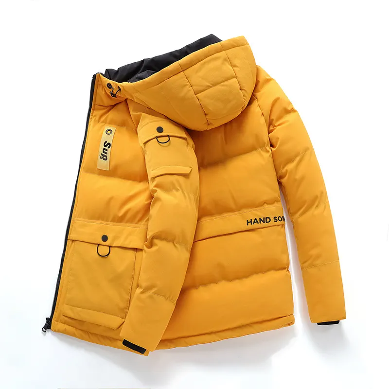 Custom Puffer Plus Size Warm Winter Logo Polyester Herenjas Met Lange Mouwen
