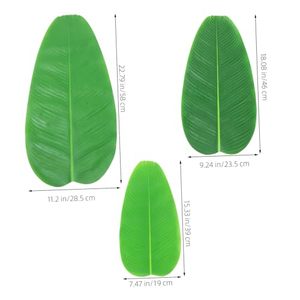 Nappe individuelle en feuille de bananier pour décoration de mariage, durable, lavable, feuille de plante artificielle décorative pour aménagement de fête - Product Image 2
