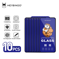 Heybingo 10 pièces Protection d'écran en verre trempé de qualité AAA, dureté 9D, anti-traces de doigts pour
