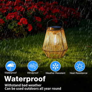 Lampes solaires de jardin à haute luminosité, lumière blanche chaude, contrôle par capteur, étanches IP44, éclairage de 8 à 10 heures - Product Image 4