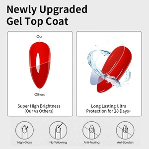 R S kuku berkilau tinggi cermin non-lap tahan lama bebas kristal bening Gel lapisan atas mengkilap dengan Logo Anda - Product Image 6