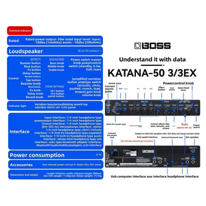Haut-parleur de guitare BOSS Roland KATANA-50 Gen3ex pour guitare électrique et basse - Product Image 6
