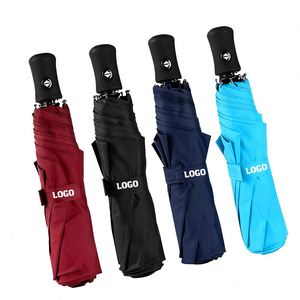 Factory Custom 8K 3Fold Automatic Affordable <b>Windproof</b> Extra Large Pongee <b>Umbrella</b> for Business LOGO, Rain and Sun Protection - Product Image 1
