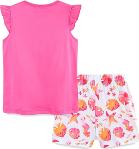 Set di <span class=keywords><strong>Abbigliamento</strong></span> Casual Estivo per Bambine, Moda Personalizzata con Stampa, Set Traspirante in Cotone con Top e Pantaloncini - Product Image 2