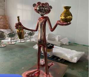 Escultura de Pantera Rosa Creativa Personalizada en FRP, Arte de Dibujos Animados Artístico para Exteriores, Centro Comercial, Decoración del Hogar, Resina Elegante con Amor - Product Image 4