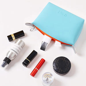 Taşınabilir su geçirmez Pu deri fermuar kapatma makyaj çantası kılıfı seyahat makyaj çantası organizatör - Product Image 4