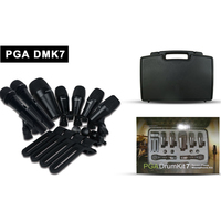 Kit Professionnel de Microphones de Batterie Filaire Lane PGA DMK7, 5 Pièces, dans un Boîtier en Plastique avec Emballage Extérieur Coloré