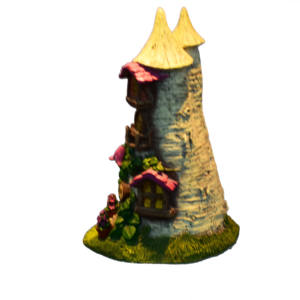 Luz LED miniatura de cuento de hadas jardín trompeta Lily casa rural con puerta estatuilla - Product Image 5