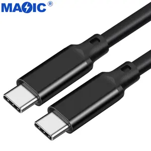 Kabel Pengisi Daya Cepat USB C Ke USB C Pria, Kabel Audio dan Video USB C Ke USB C Male Ke Male 4K 60Hz PD 100W 5A/20V 20Gbps Usb3,2 Gen2