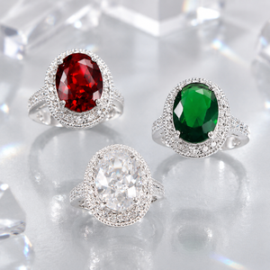 Anello Classico da Donna con Grande Design Centrale di Colore Rosso - Product Image 4