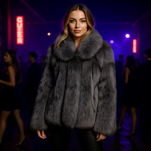 Manteau Luxueux en Fausse Fourrure de Renard pour Femme, Veste d'Hiver Chaude Éco-Responsable avec Poche, Vêtement d'Extérieur Décontracté pour Soirées en Boîte et Mode Urbaine Taille M - Product Image 2