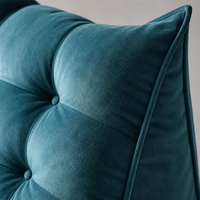 Coussin triangulaire de lecture en velours matelassé pour lit double, queen ou king, dossier de lit en forme de cale, coussin moelleux pour chambre à coucher