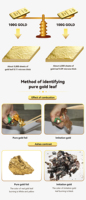 Feuilles d'or véritable 24 carats de haute qualité, les plus vendues, pour la décoration et les soins de beauté
