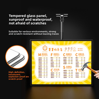 Panneau de menu lumineux à affichage coulissant, panneau LED haute luminosité, boîte à lumière suspendue au plafond pour pizzeria