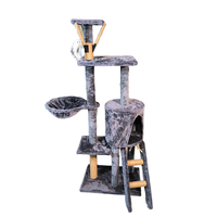 Sisal en bois en peluche grande tour à gratter luxe multicouche chat escalade cadre arbre à chat