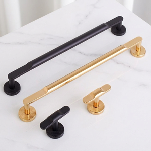 Modern Brass Pull <b>Handle</b> Black <b>Gold</b> Finished Minimalist Design Durable Furniture <b>Handles</b> Hardware Universal Fit Customized - Product Image 1