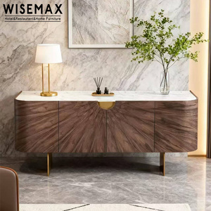 Mobile TV Moderno WISEMAX FURNITURE Design Italiano con Piano in Marmo Naturale e Mobiletto in Legno Massello per Sala da Pranzo - Product Image 3