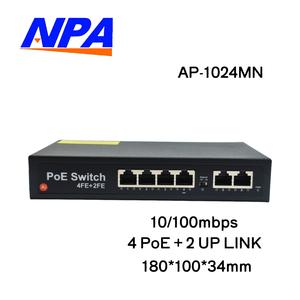 Switch PoE no gestionado <span class=keywords><strong>ANPA</strong></span> al por mayor de 10/100 Mbps, 4+2/8+2 puertos RJ45, switch Ethernet con 1024/1028 puertos PoE para videovigilancia CCTV - Product Image 2