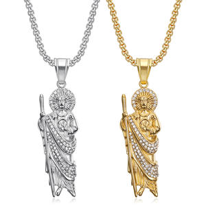 Hip Hop Saint Jude God Religious Catholic Christian Waterproof Tarnish Free Stainless Steel Fashion Jewelry Pendant <b>Necklace</b> <b>Man</b> - Product Image 1