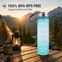 Bouteille d'eau portable en plastique sans BPA, anti-fuite, avec sangle de transport, idéale pour les voyages