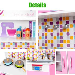 Ensemble de jeu de cuisine en bois pour enfants en gros, promotion, ensemble de cuisine pour bébé personnalisé, jouet pour filles, 1 ensemble pour bébé rose - Product Image 5