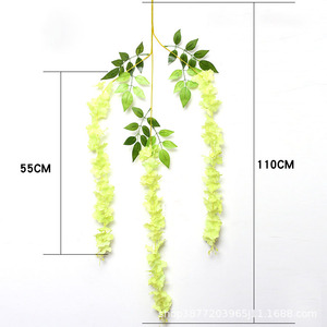 Guirlande <span class=keywords><strong>de</strong></span> fleurs artificielles en soie blanche champagne, décoration <span class=keywords><strong>de</strong></span> mariage, 110 cm, glycine suspendue, <span class=keywords><strong>vignes</strong></span> d'hortensias - Product Image 5