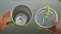 Grosir kustom Logo 30oz baja nirkarat anti bocor Tumbler vakum terisolasi cangkir kopi Flip jerami Tumbler dengan pegangan