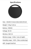 Localizador de Objetos Inteligente con Bluetooth, Compatible con la Aplicación Find My, para Mascotas, Equipaje y Llaves