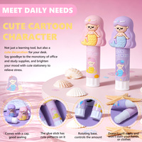 Bâton de colle solide 3D sirène personnalisé en gros, forme de poupée de dessin animé mignonne, adhésif pour fournitures scolaires pour enfants