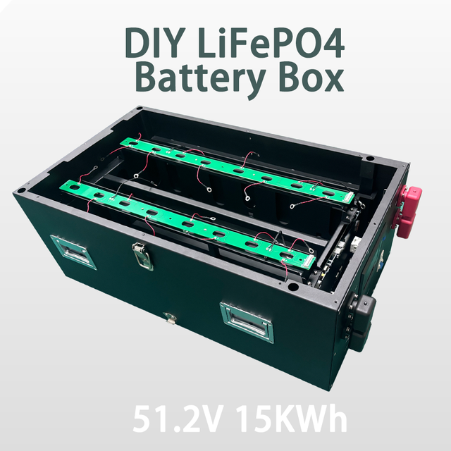 48V 51.2V 16S DIY Battery Case Kit Smart BMS Metal Enclosure for 280Ah 314Ah LiFePO4 Prismatic Cells Off-Grid Power