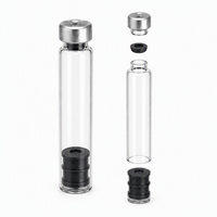 Flacon en verre stérile rechargeable de 3 ml pour emballage de liquides, avec logo imprimé personnalisé, options de couleur, commande en gros