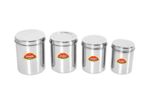 Caja de almacenamiento de uso diario Premium Dabba Set Cilindro de acero inoxidable Material de cocina con estilos de cubierta para contenedor de condimentos - Product Image 3