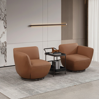 Fauteuil de salon moderne en cuir écologique