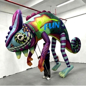 Camaleón Inflable Gigante Listo para Usar, con Postes de Soporte, Marioneta Inflable para Desfiles de Carnaval y Halloween - Product Image 1