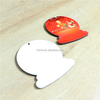 MDFSUB Décoration d'intérieur à suspendre, artisanat non fini, globe à neige, étiquettes cadeaux de Noël, ornement de sapin de Noël vierge pour sublimation, 3mm brillant