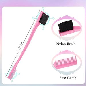 Wholesale Custom 3 Pcs Portable Multicolor Nylon Hair Styling Comb Set with Edge Control & Rat Tail Brushes-Eco-friendly Durable - Product Image 4