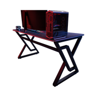 Bureau de jeu G5 au design moderne en fibre de carbone, cadre ergonomique réglable en hauteur, surface en MDF avec LED, accessoires pour joueurs pour configurations e-sport