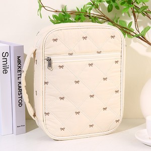 Multi Color Quilted Bow <b>Book</b> Sleeve Bag Portable Waterproof <b>Book</b> Cover <b>Pouch</b> Student Textbook Reading Storage Bag - Product Image 5